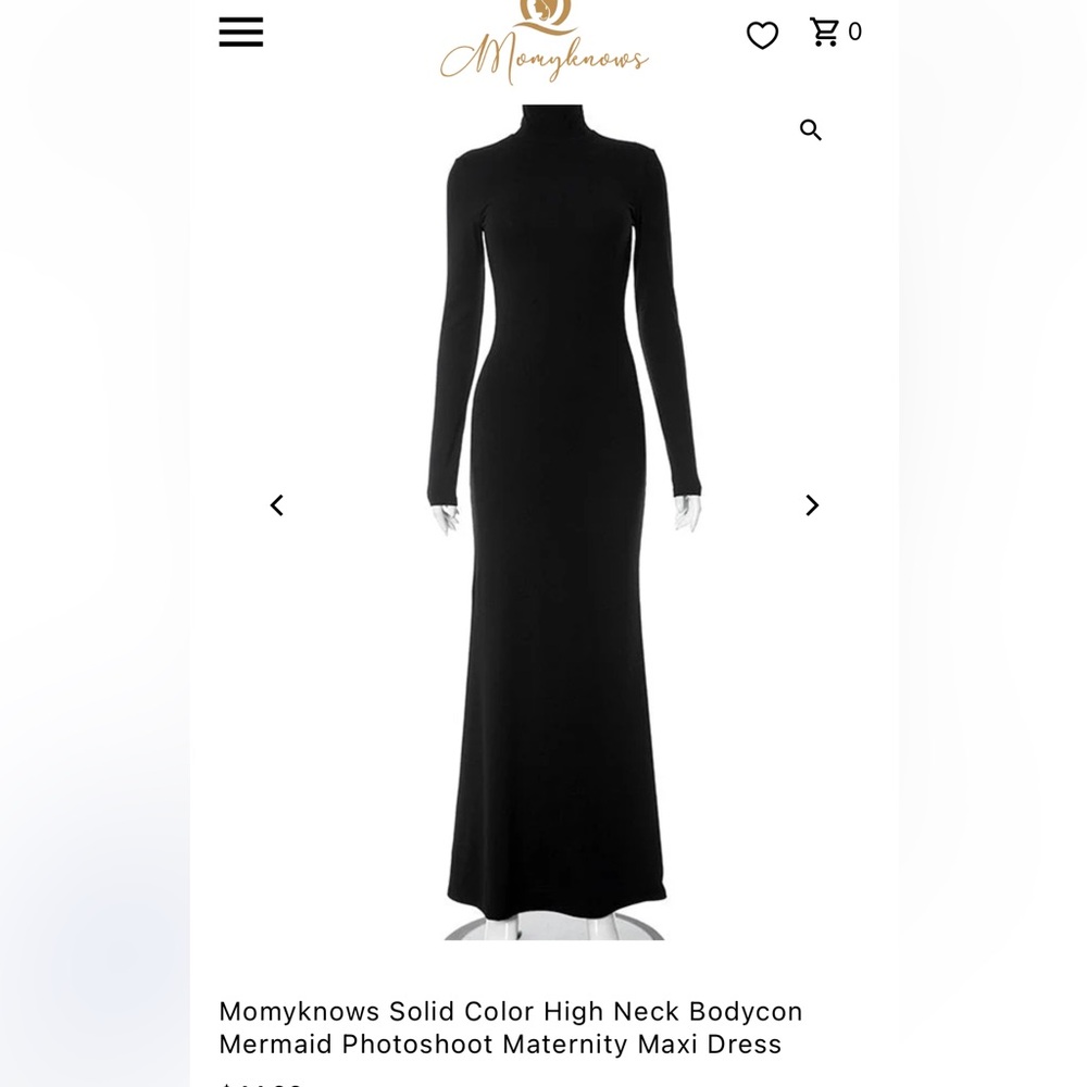 Mommyknows Black Long Sleeve Maternity Maxi Dress